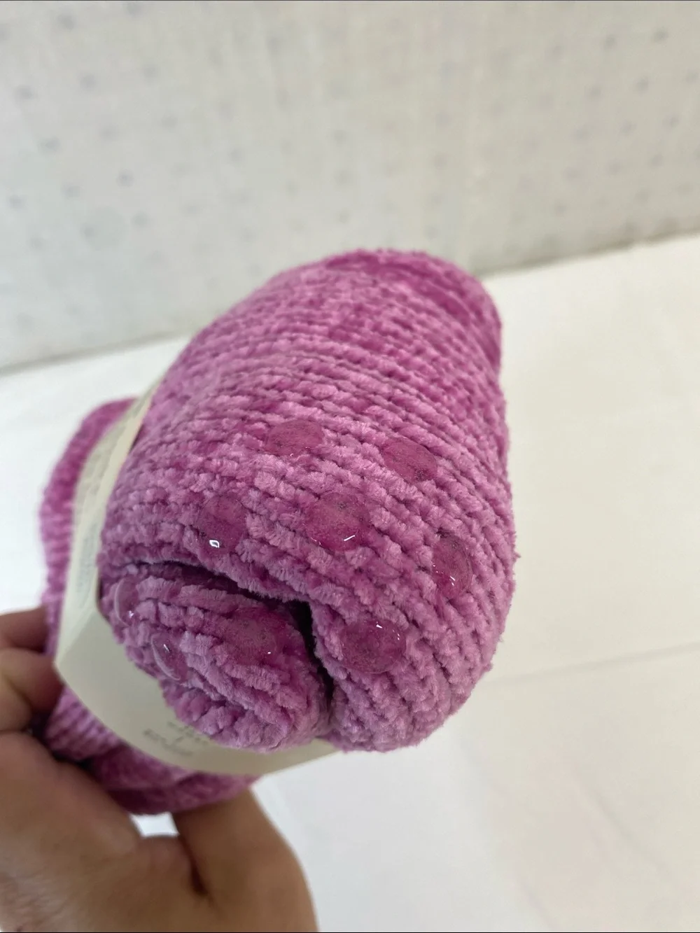 Indigo Plush Reading Socks - Ultra Pink Rose Cozy Pair With Grips